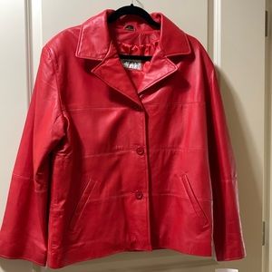 DEERSKIN Red Leather Jacket NWT